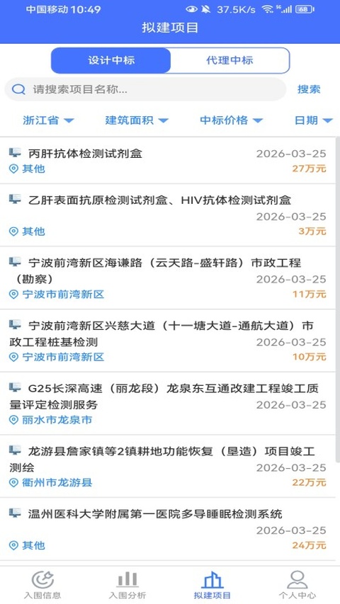 行行入围信息